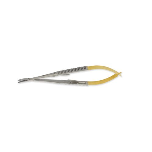 Castroreijo-Needle-Holder-tc-curved Castroviejo Needle Holder Curved T - Precision needle grasping tool with curved T tip, durable construction, and ergonomic handle for surgical procedures.