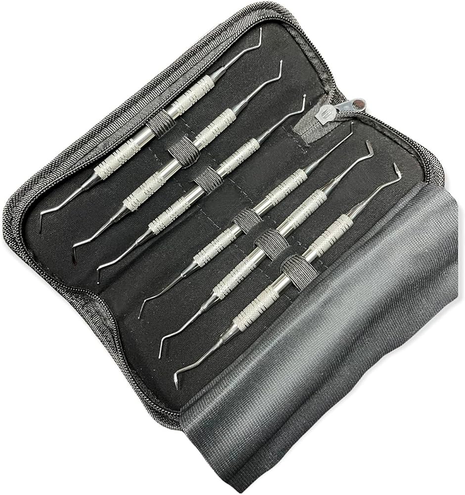 6-Piece Hollow Handle Composite Filling Instrument Set - High-quality stainless steel instruments for precise dental composite placement