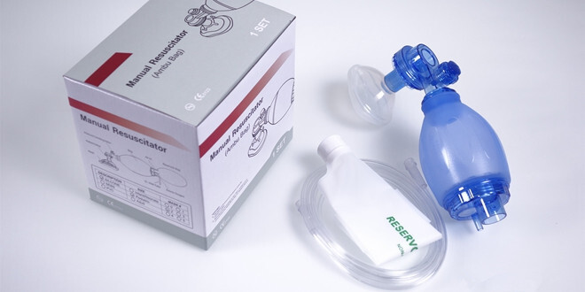 Silicone Resuscitator Manual Ambu Bag for Infants & Neonates Blue Valve - Image 2