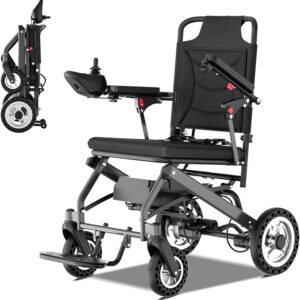 Portable Aluminum Electric Wheelchair with Remote Folding for Elderly and Disabled Users