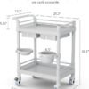 Two shelf Medical Rolling Trolley