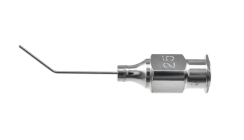 25-gauge cannula with a 45° angled tip