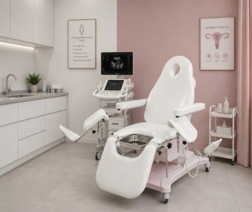 Electric Gynecology Bed – White