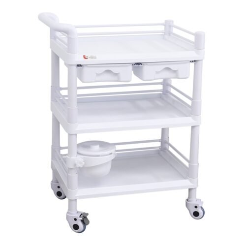 Three shelf plastic trolley Three shelf plastic trolley